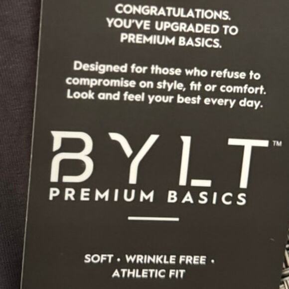 BYLT NWT Lot/2: 1 Premium Crew L/S Colorblock + 1 Drop Cut S/S Dual Layer Shirts - Picture 4 of 12